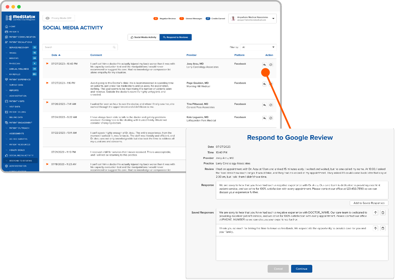“Monitor social media reviews, identify areas for improvement, and respond promptly to negative comments.