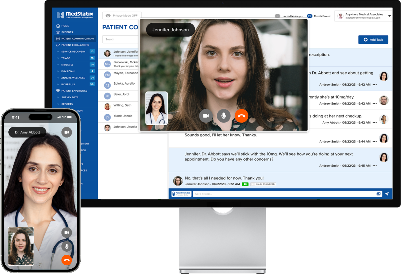 Conduct secure, HIPAA-compliant video consultations between patients and providers, seamlessly integrated into the Patient Experience Dashboard